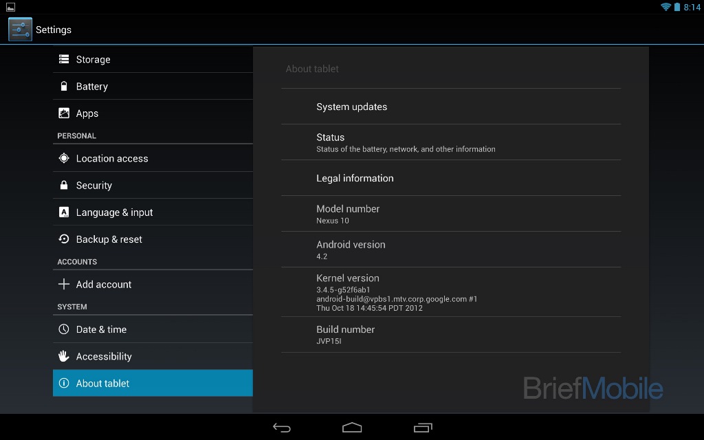 Google Nexus 10 Samsung Android 4.2 07